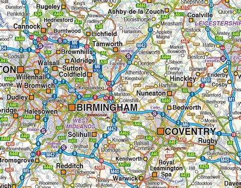 Digital Vector England Maps Central Midlands Region
