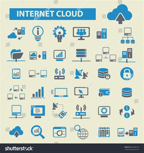 Internet Cloud Icons Stock Vector Royalty Free 448099102 Shutterstock