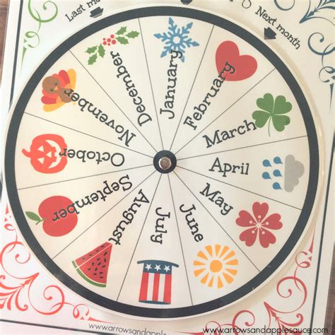 Months Of The Year Printable Wheel Kids Circle Time Activity Etsy