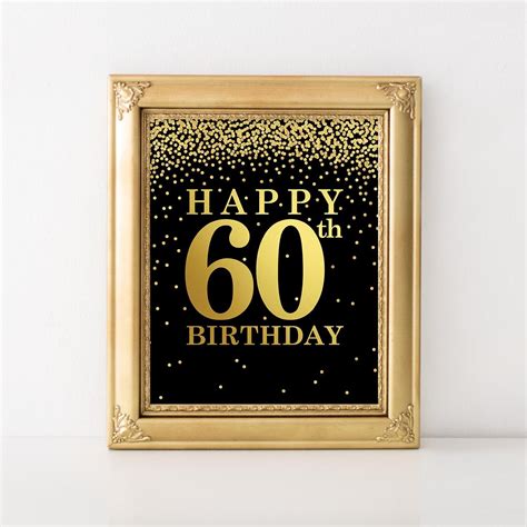 60th Birthday Sign 60th Birthday Decor Birthday Party