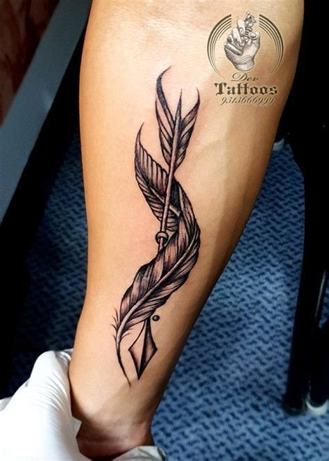 Arrow Feather Tattoo Feather Tattoos Feather Tattoo Colour Indian Feather Tattoos