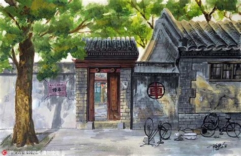 Beijing Hutongs Revived In Watercolors 4 Cn
