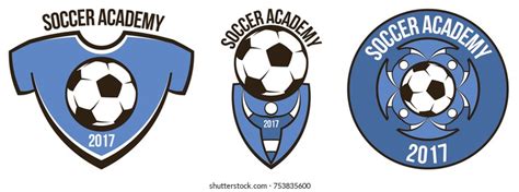 Three Types Blue Soccer Team Logo Stock Vector Royalty Free 753835600