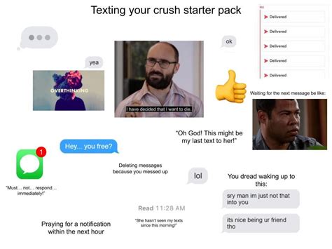 Texting Your Crush Starter Pack Starterpacks