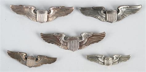 Wwii Us Army Air Corps Pilot Wings Lot Of 5