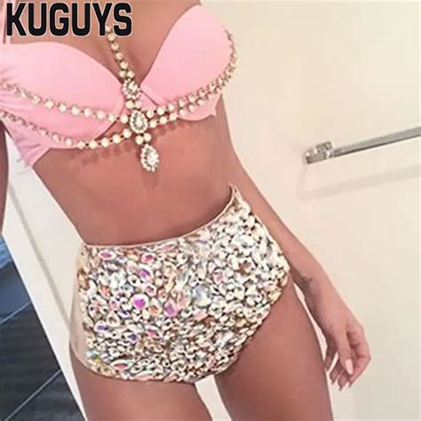 Aliexpress Buy Kuguys Trendy Luxury Hollow Out Crystals Breast