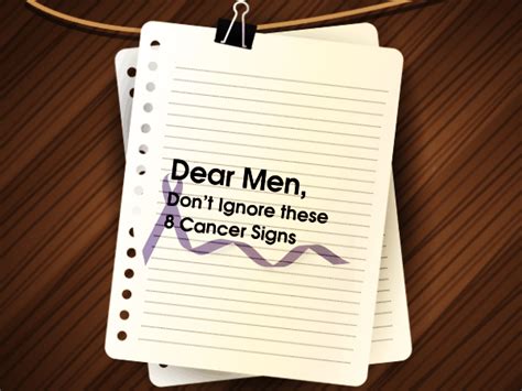 Dear Men Donâ€ T Ignore These 8 Cancer Signs Cancer Healer Center