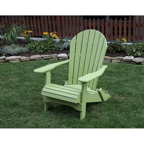 Poly Lumber Rolled Seating Folding Adirondack Chair Tropical Lime Green