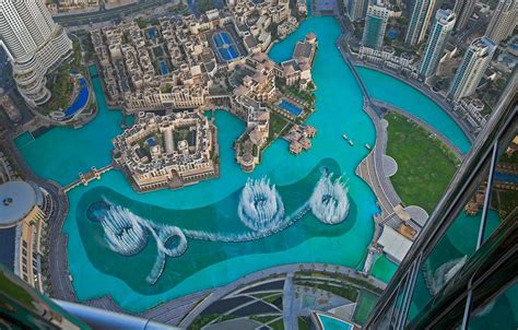 Wallpaper Uae The Dubai Fountain Burj Khalifa Lake Images For Desktop