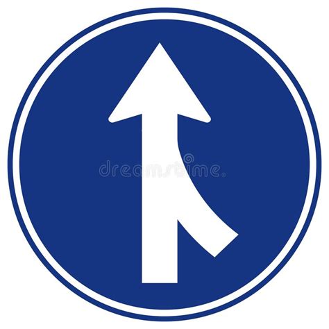 Merges Right Traffic Road Signvector Illustration Isolate On White