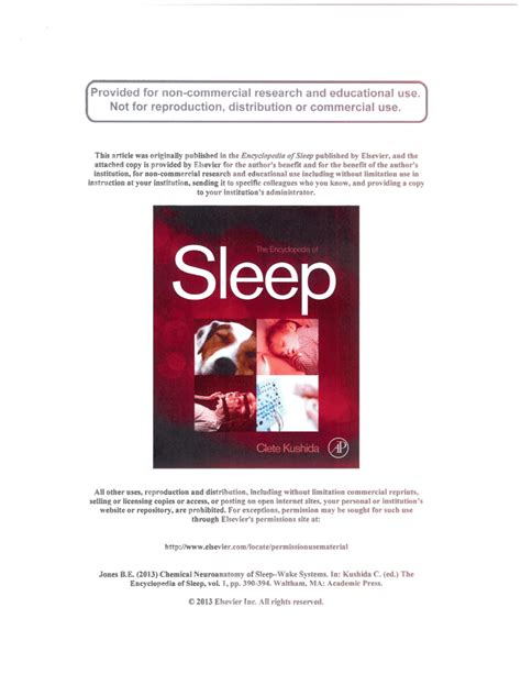 Pdf Chemical Neuroanatomy Of Sleep Wake Systems