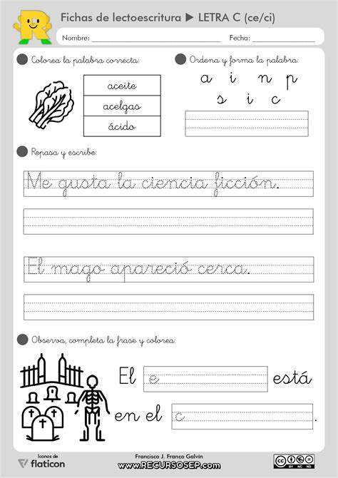 Fichas Lectoescritura Montessori Recursosep Letra C Cecipage