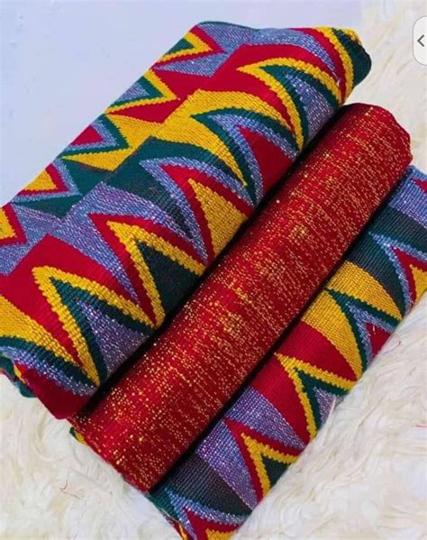 Authentic Kente 6 And 12 Yards Genuine Ghana Handwoven Kente Fabric And