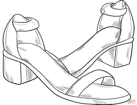 Sandals Coloring Page Free Printable Coloring Pages