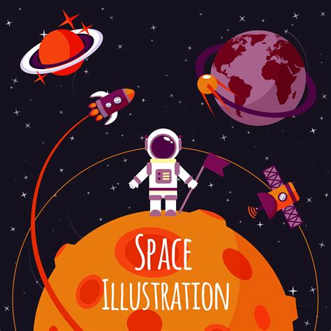 Space flat illustration 438726 - Download Free Vectors ...