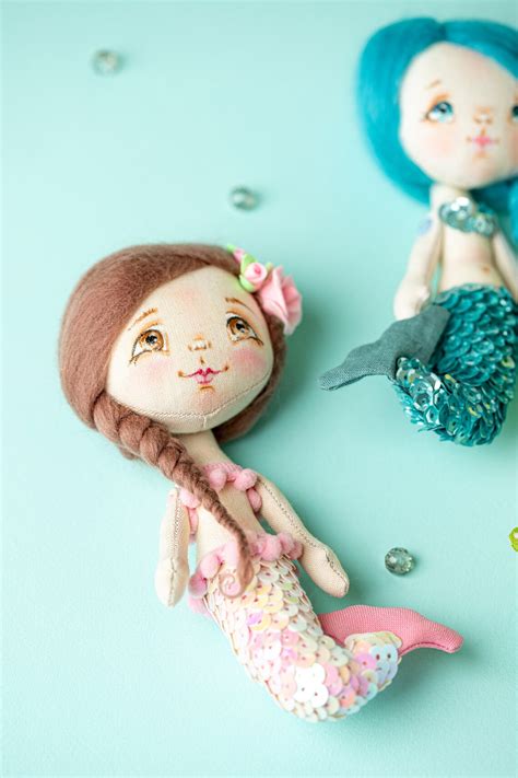 Ooak Mermaids Textile Doll Extremely Cute Handmade Teddy Etsy New Zealand