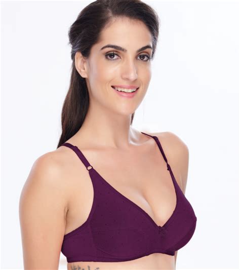 Daisy Dee Cotton Lightly Padded Non Wired Full Coverage Wine Bra Lulu