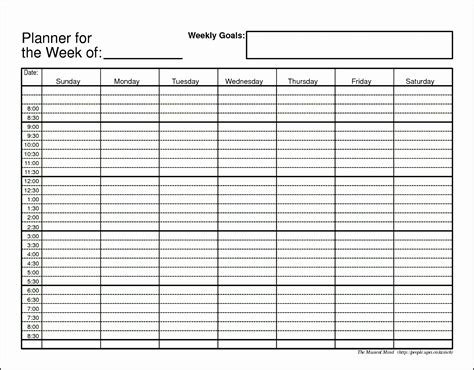 Daily Schedule Template Free