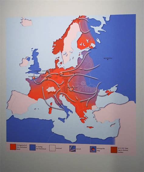 Map Of Allied Invasions Of Germany From 1944 To 1945 Editorial Photo