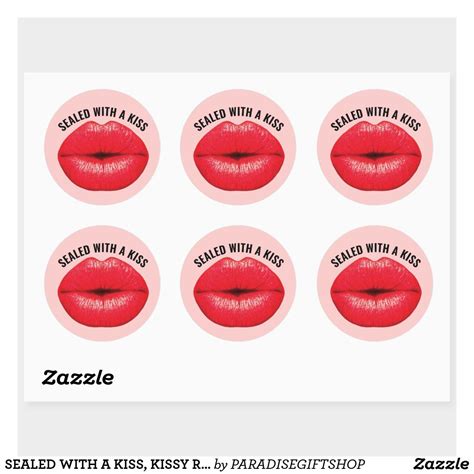 Sealed With A Kiss Kissy Red Lips Stickers In 2021 Red