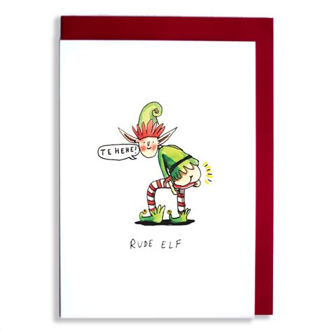 Rude Elf Rude Christmas Card Funny Christmas Cards