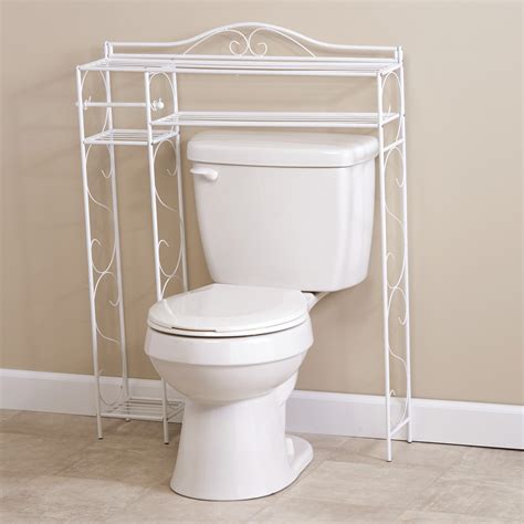 Over The Toilet Space Saver Storage Rack With 4 Shelves White