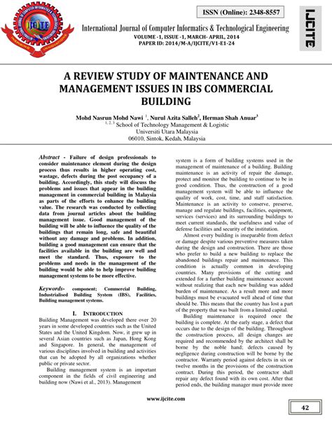 Malaysia is one of the country that has rapid growth in economic over south east asia. (PDF) A REVIEW STUDY OF MAINTENANCE AND MANAGEMENT ISSUES ...