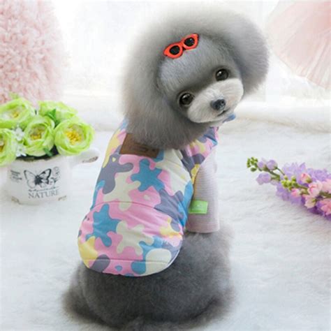 New Winter Pet Dog Clothing Padded Camouflage Cotton Clothes Cute Warm