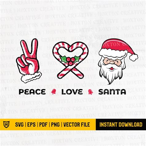 Peace Love Santa Svg File Santa Claus Peace Christmas Svg Etsy Peace And Love Peace