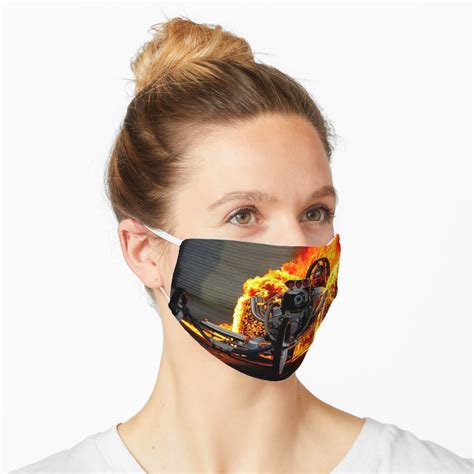 Drag Race Vintage Automobile Burn Out Print Mask By Posterbobs