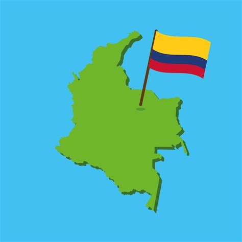 Premium Vector Map Of Colombia With Colombian Flag And Simple Relief