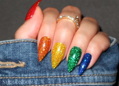 Rainbow Glitter Wow Nails Rainbow Nails Design Fake Nails