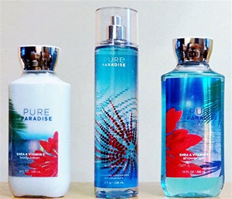 3 Piece Bath And Body Works Pure Paradise Fragrance T Set Shower Gel