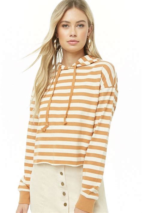 Striped Hooded Top Hooded Tops Long Sleeve Striped Top Tops