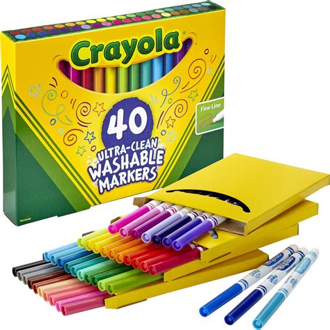 CRAYOLA 58 7861 40 Ultra Clean Washable Markers Fineline Markers 40