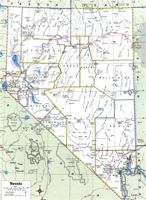 Free Map Of Nevada Showing Counties With Names And Cities Road Highways Sexiz Pix