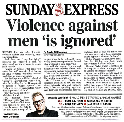 F4j Say Violence Against Men ‘is Ignored Ahead Of International Mens