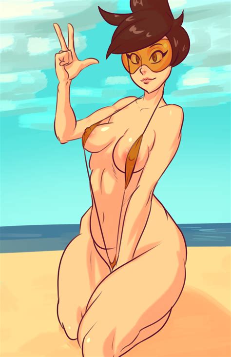 Tracer At The Beach By Playzholder Hentai Foundry