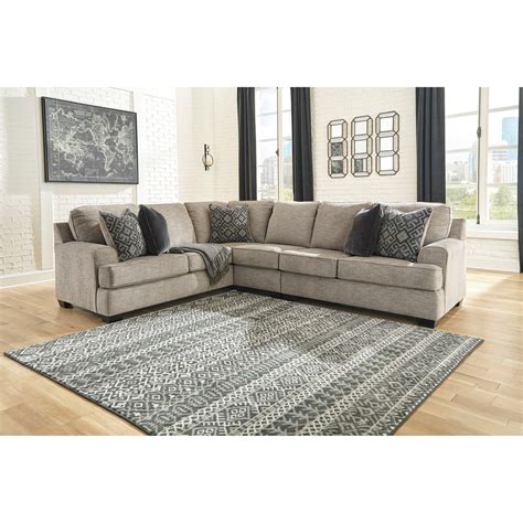 Signature Design By Ashley Bovarian 3 Piece Sectional With Track Arms