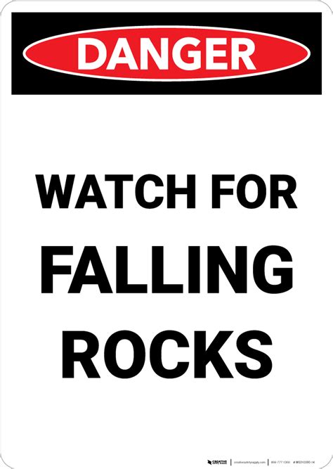Watch For Falling Rocks Portrait Wall Sign Creative Safety Supply