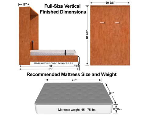 Horizontal - Full (Double) Size Kit - Easy DIY Murphy Bed