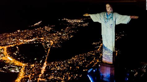 See Rios Christ The Redeemer Statue Lit Up As A Doctor Cnn Video