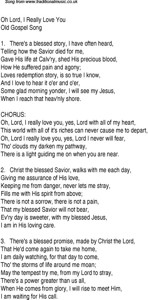 Oh Lord I Really Love You Christian Gospel Song Lyrics And Chords