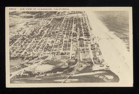 1940s Aerial View Of Oceanside Ca San Diego Co Postcard California Ebay