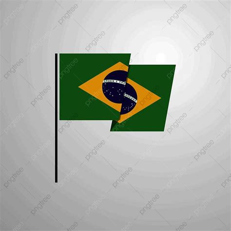 brazil flag vector design images brazil waving flag design vector design icon pole png image