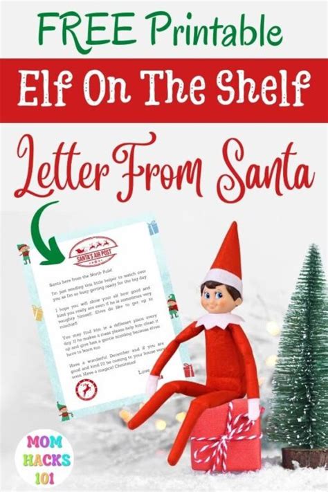 Free Printable Elf On The Shelf Letter From Santa Mom Hacks 101