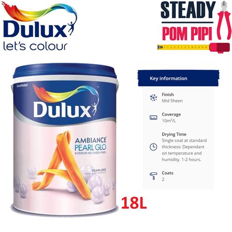 L Dulux Ambiance Pearl Glo For Interior Wall Mid Sheen Finishing