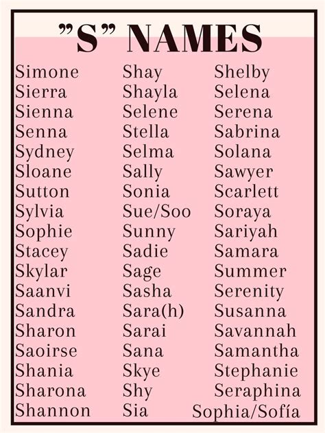 Baby Girl Names Starts With S Baby Girl Names That Start With S
