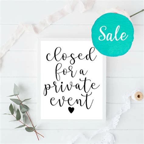 Closed For A Private Event Private Event Sign Private Party Etsy