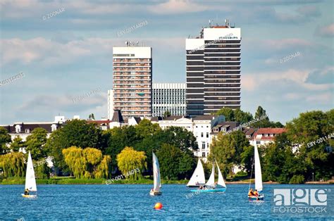 Hamburg Germany Mundsburg Towers Stock Photo Picture And Low Budget